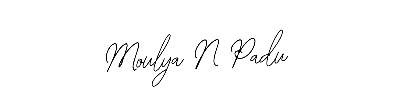 You should practise on your own different ways (Bearetta-2O07w) to write your name (Moulya N Padu) in signature. don't let someone else do it for you. Moulya N Padu signature style 12 images and pictures png