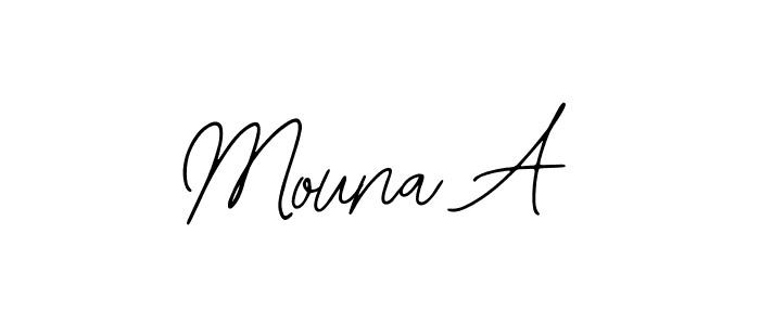 Use a signature maker to create a handwritten signature online. With this signature software, you can design (Bearetta-2O07w) your own signature for name Mouna A. Mouna A signature style 12 images and pictures png