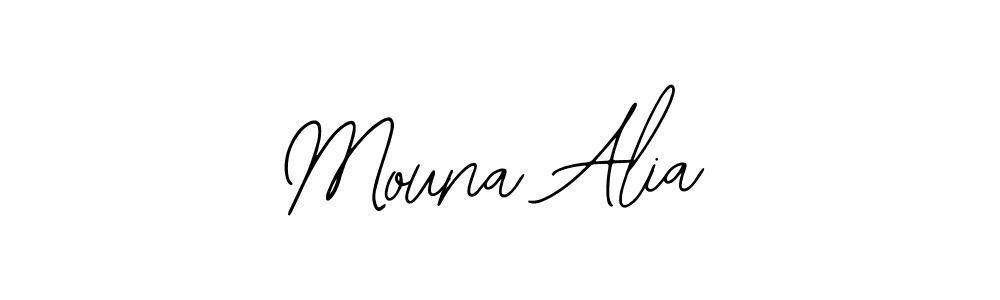 The best way (Bearetta-2O07w) to make a short signature is to pick only two or three words in your name. The name Mouna Alia include a total of six letters. For converting this name. Mouna Alia signature style 12 images and pictures png