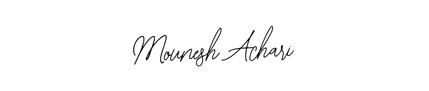 Also we have Mounesh Achari name is the best signature style. Create professional handwritten signature collection using Bearetta-2O07w autograph style. Mounesh Achari signature style 12 images and pictures png