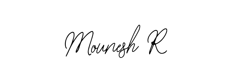 Also You can easily find your signature by using the search form. We will create Mounesh R name handwritten signature images for you free of cost using Bearetta-2O07w sign style. Mounesh R signature style 12 images and pictures png