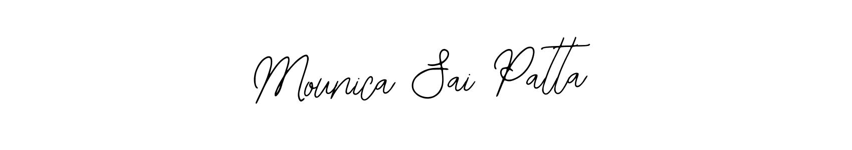 How to make Mounica Sai Patta name signature. Use Bearetta-2O07w style for creating short signs online. This is the latest handwritten sign. Mounica Sai Patta signature style 12 images and pictures png