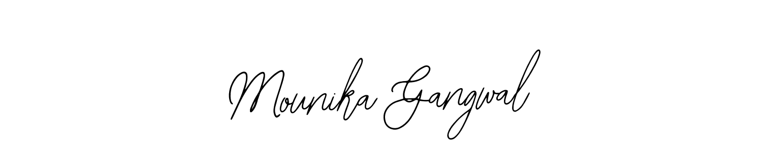 How to make Mounika Gangwal signature? Bearetta-2O07w is a professional autograph style. Create handwritten signature for Mounika Gangwal name. Mounika Gangwal signature style 12 images and pictures png