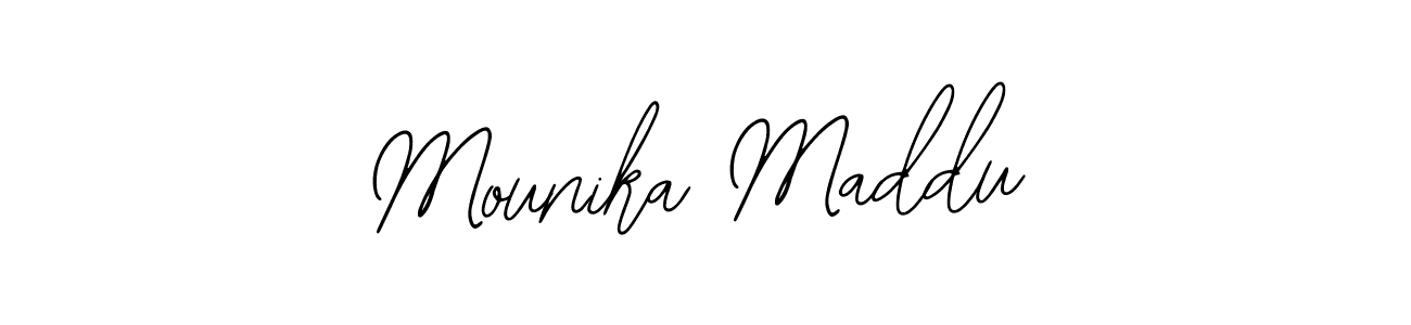 Make a short Mounika Maddu signature style. Manage your documents anywhere anytime using Bearetta-2O07w. Create and add eSignatures, submit forms, share and send files easily. Mounika Maddu signature style 12 images and pictures png