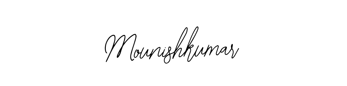 How to make Mounishkumar name signature. Use Bearetta-2O07w style for creating short signs online. This is the latest handwritten sign. Mounishkumar signature style 12 images and pictures png