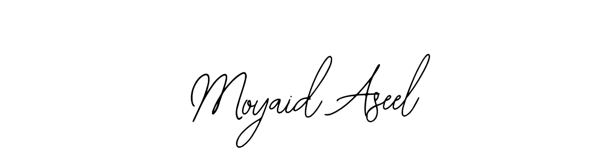 How to make Moyaid Aseel name signature. Use Bearetta-2O07w style for creating short signs online. This is the latest handwritten sign. Moyaid Aseel signature style 12 images and pictures png