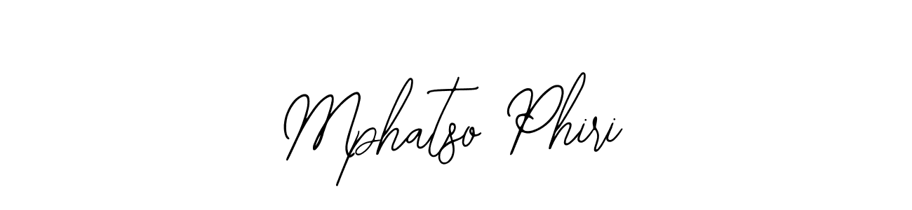 How to make Mphatso Phiri name signature. Use Bearetta-2O07w style for creating short signs online. This is the latest handwritten sign. Mphatso Phiri signature style 12 images and pictures png