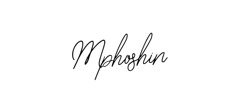 How to make Mphoshin name signature. Use Bearetta-2O07w style for creating short signs online. This is the latest handwritten sign. Mphoshin signature style 12 images and pictures png