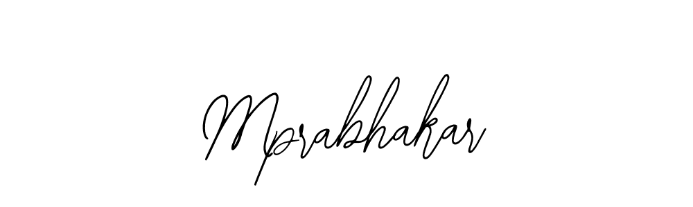 How to make Mprabhakar name signature. Use Bearetta-2O07w style for creating short signs online. This is the latest handwritten sign. Mprabhakar signature style 12 images and pictures png