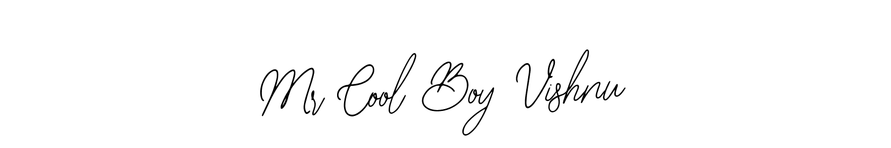 How to make Mr Cool Boy Vishnu name signature. Use Bearetta-2O07w style for creating short signs online. This is the latest handwritten sign. Mr Cool Boy Vishnu signature style 12 images and pictures png