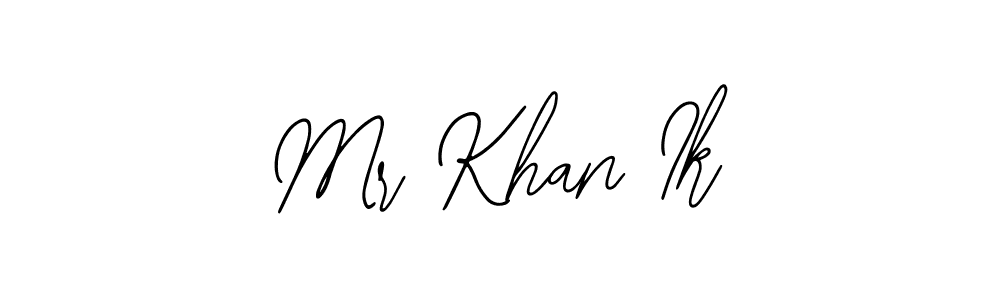 Similarly Bearetta-2O07w is the best handwritten signature design. Signature creator online .You can use it as an online autograph creator for name Mr Khan Ik. Mr Khan Ik signature style 12 images and pictures png