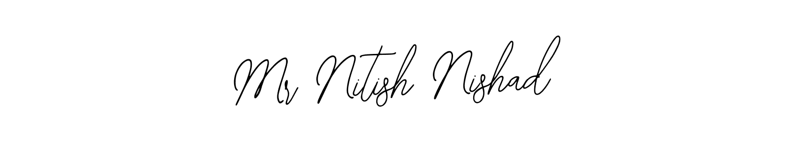 The best way (Bearetta-2O07w) to make a short signature is to pick only two or three words in your name. The name Mr Nitish Nishad include a total of six letters. For converting this name. Mr Nitish Nishad signature style 12 images and pictures png