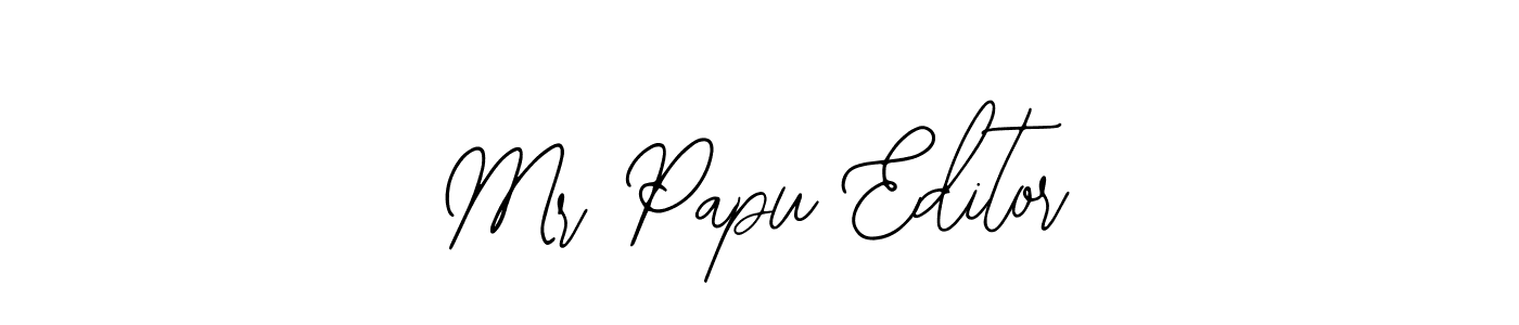 if you are searching for the best signature style for your name Mr Papu Editor. so please give up your signature search. here we have designed multiple signature styles  using Bearetta-2O07w. Mr Papu Editor signature style 12 images and pictures png