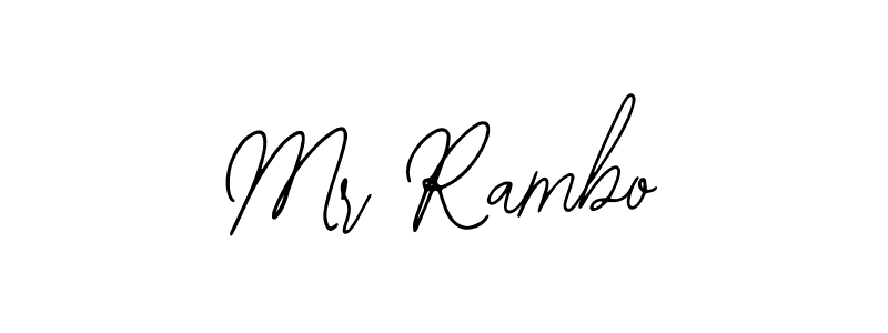 Use a signature maker to create a handwritten signature online. With this signature software, you can design (Bearetta-2O07w) your own signature for name Mr Rambo. Mr Rambo signature style 12 images and pictures png