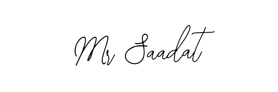 You should practise on your own different ways (Bearetta-2O07w) to write your name (Mr Saadat) in signature. don't let someone else do it for you. Mr Saadat signature style 12 images and pictures png