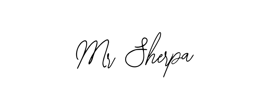 How to make Mr Sherpa name signature. Use Bearetta-2O07w style for creating short signs online. This is the latest handwritten sign. Mr Sherpa signature style 12 images and pictures png