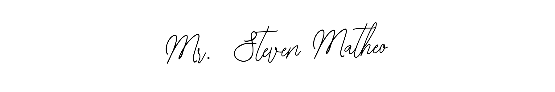 How to make Mr.  Steven Matheo name signature. Use Bearetta-2O07w style for creating short signs online. This is the latest handwritten sign. Mr.  Steven Matheo signature style 12 images and pictures png