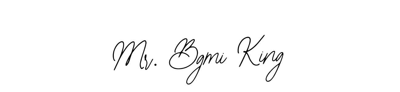 How to make Mr. Bgmi King name signature. Use Bearetta-2O07w style for creating short signs online. This is the latest handwritten sign. Mr. Bgmi King signature style 12 images and pictures png