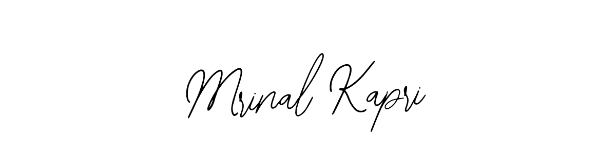 You should practise on your own different ways (Bearetta-2O07w) to write your name (Mrinal Kapri) in signature. don't let someone else do it for you. Mrinal Kapri signature style 12 images and pictures png