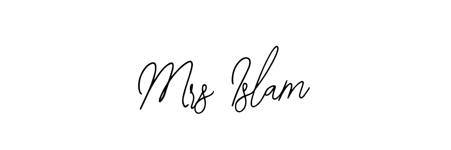 Bearetta-2O07w is a professional signature style that is perfect for those who want to add a touch of class to their signature. It is also a great choice for those who want to make their signature more unique. Get Mrs Islam name to fancy signature for free. Mrs Islam signature style 12 images and pictures png
