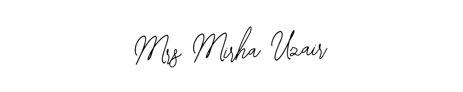 The best way (Bearetta-2O07w) to make a short signature is to pick only two or three words in your name. The name Mrs Mirha Uzair include a total of six letters. For converting this name. Mrs Mirha Uzair signature style 12 images and pictures png