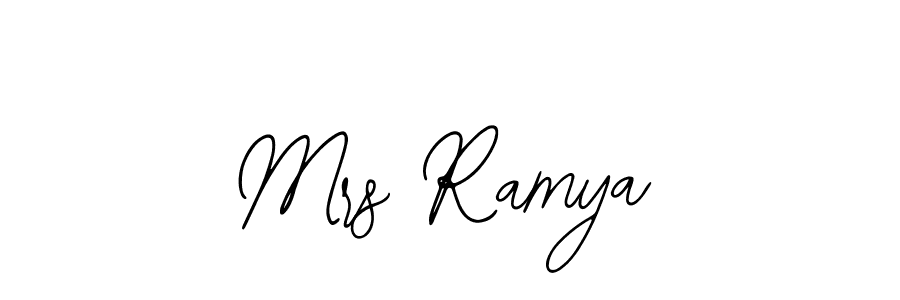 It looks lik you need a new signature style for name Mrs Ramya. Design unique handwritten (Bearetta-2O07w) signature with our free signature maker in just a few clicks. Mrs Ramya signature style 12 images and pictures png