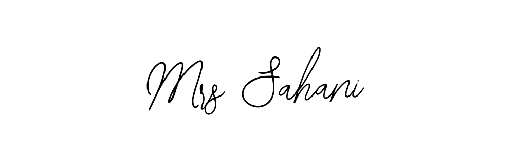 How to make Mrs Sahani name signature. Use Bearetta-2O07w style for creating short signs online. This is the latest handwritten sign. Mrs Sahani signature style 12 images and pictures png