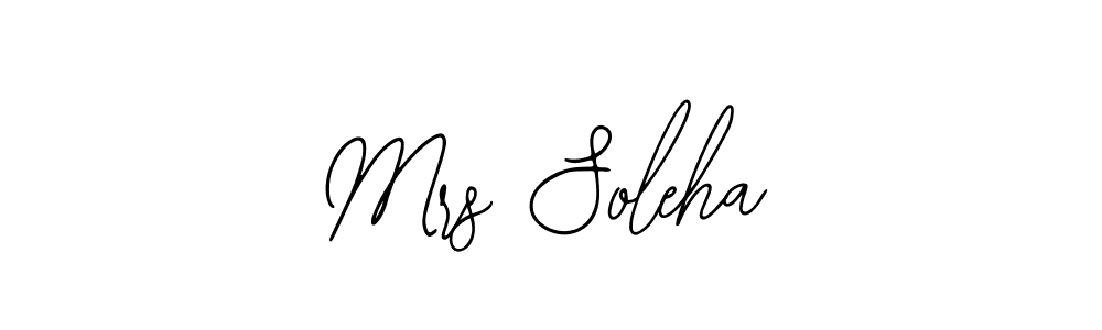 Similarly Bearetta-2O07w is the best handwritten signature design. Signature creator online .You can use it as an online autograph creator for name Mrs Soleha. Mrs Soleha signature style 12 images and pictures png