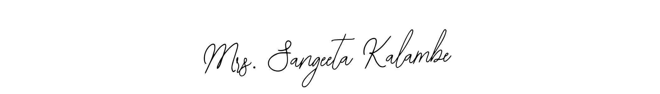 Bearetta-2O07w is a professional signature style that is perfect for those who want to add a touch of class to their signature. It is also a great choice for those who want to make their signature more unique. Get Mrs. Sangeeta Kalambe name to fancy signature for free. Mrs. Sangeeta Kalambe signature style 12 images and pictures png