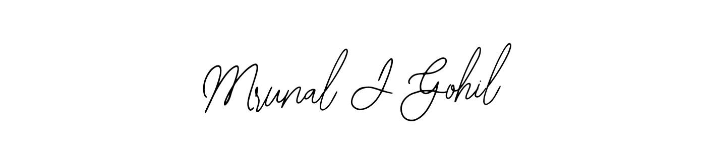Also You can easily find your signature by using the search form. We will create Mrunal J Gohil name handwritten signature images for you free of cost using Bearetta-2O07w sign style. Mrunal J Gohil signature style 12 images and pictures png
