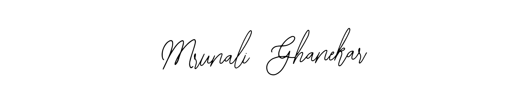 The best way (Bearetta-2O07w) to make a short signature is to pick only two or three words in your name. The name Mrunali  Ghanekar include a total of six letters. For converting this name. Mrunali  Ghanekar signature style 12 images and pictures png