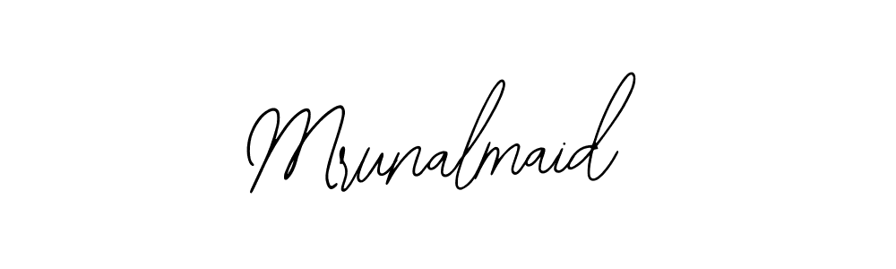The best way (Bearetta-2O07w) to make a short signature is to pick only two or three words in your name. The name Mrunalmaid include a total of six letters. For converting this name. Mrunalmaid signature style 12 images and pictures png
