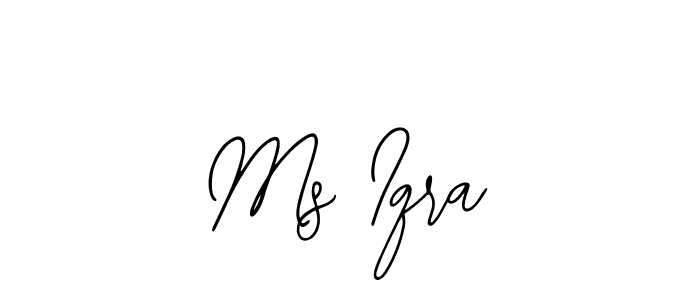 You should practise on your own different ways (Bearetta-2O07w) to write your name (Ms Iqra) in signature. don't let someone else do it for you. Ms Iqra signature style 12 images and pictures png