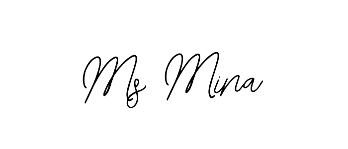 Ms Mina stylish signature style. Best Handwritten Sign (Bearetta-2O07w) for my name. Handwritten Signature Collection Ideas for my name Ms Mina. Ms Mina signature style 12 images and pictures png