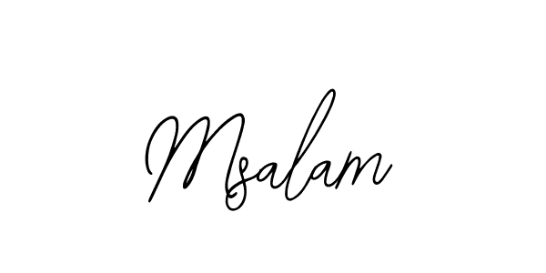 Use a signature maker to create a handwritten signature online. With this signature software, you can design (Bearetta-2O07w) your own signature for name Msalam. Msalam signature style 12 images and pictures png