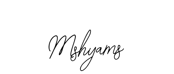 Use a signature maker to create a handwritten signature online. With this signature software, you can design (Bearetta-2O07w) your own signature for name Mshyams. Mshyams signature style 12 images and pictures png