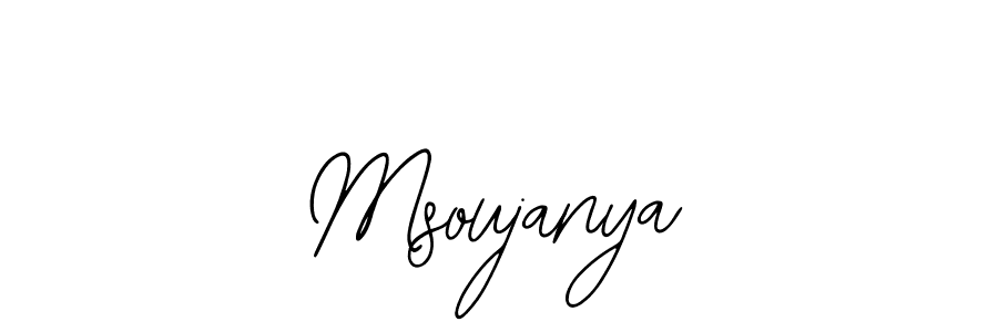 The best way (Bearetta-2O07w) to make a short signature is to pick only two or three words in your name. The name Msoujanya include a total of six letters. For converting this name. Msoujanya signature style 12 images and pictures png