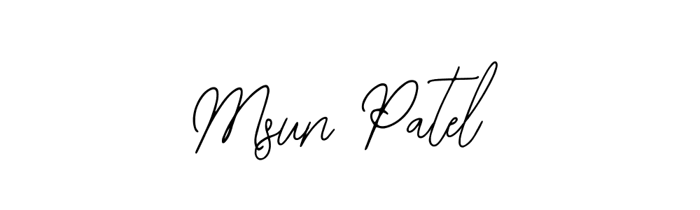 Create a beautiful signature design for name Msun Patel. With this signature (Bearetta-2O07w) fonts, you can make a handwritten signature for free. Msun Patel signature style 12 images and pictures png