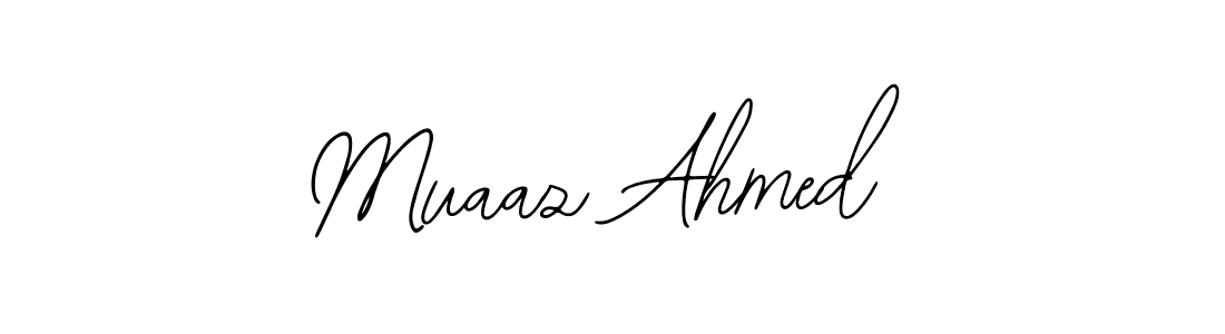 if you are searching for the best signature style for your name Muaaz Ahmed. so please give up your signature search. here we have designed multiple signature styles  using Bearetta-2O07w. Muaaz Ahmed signature style 12 images and pictures png