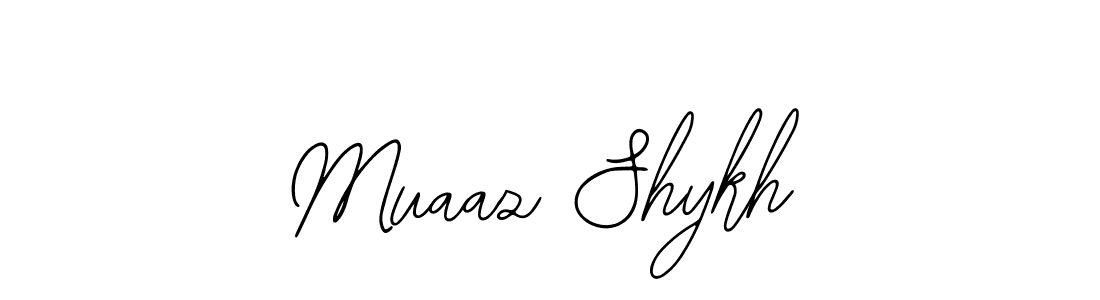 if you are searching for the best signature style for your name Muaaz Shykh. so please give up your signature search. here we have designed multiple signature styles  using Bearetta-2O07w. Muaaz Shykh signature style 12 images and pictures png