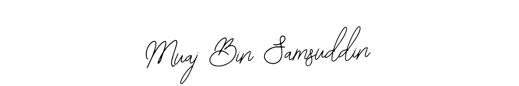 Make a beautiful signature design for name Muaj Bin Samsuddin. With this signature (Bearetta-2O07w) style, you can create a handwritten signature for free. Muaj Bin Samsuddin signature style 12 images and pictures png