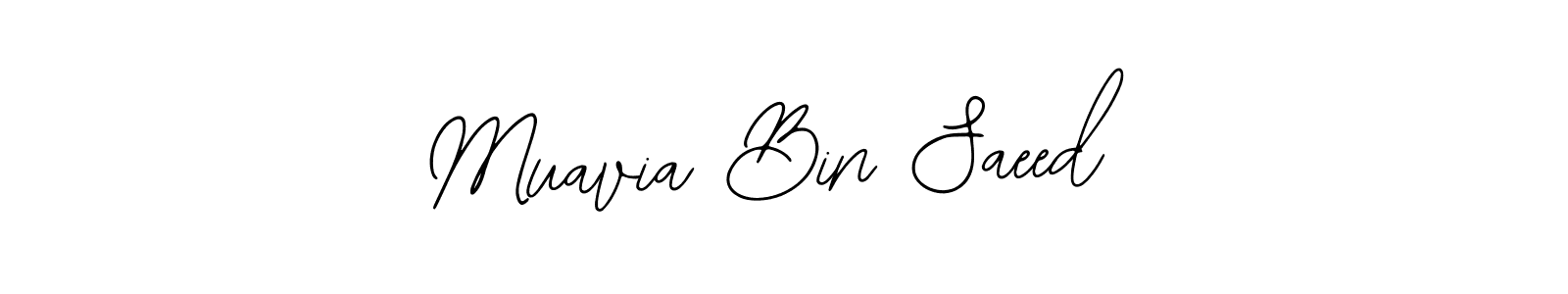 Design your own signature with our free online signature maker. With this signature software, you can create a handwritten (Bearetta-2O07w) signature for name Muavia Bin Saeed. Muavia Bin Saeed signature style 12 images and pictures png