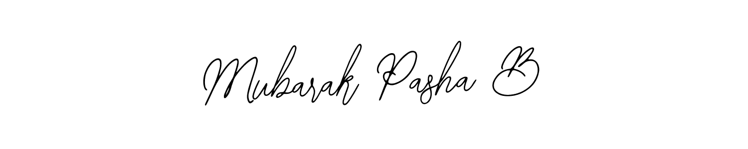 Use a signature maker to create a handwritten signature online. With this signature software, you can design (Bearetta-2O07w) your own signature for name Mubarak Pasha B. Mubarak Pasha B signature style 12 images and pictures png