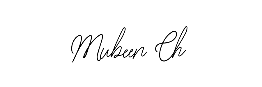 How to make Mubeen Ch name signature. Use Bearetta-2O07w style for creating short signs online. This is the latest handwritten sign. Mubeen Ch signature style 12 images and pictures png