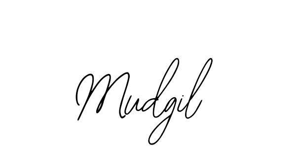 How to make Mudgil name signature. Use Bearetta-2O07w style for creating short signs online. This is the latest handwritten sign. Mudgil signature style 12 images and pictures png