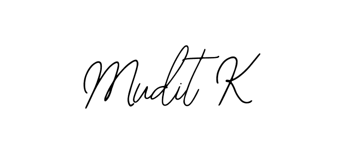 Also we have Mudit K name is the best signature style. Create professional handwritten signature collection using Bearetta-2O07w autograph style. Mudit K signature style 12 images and pictures png