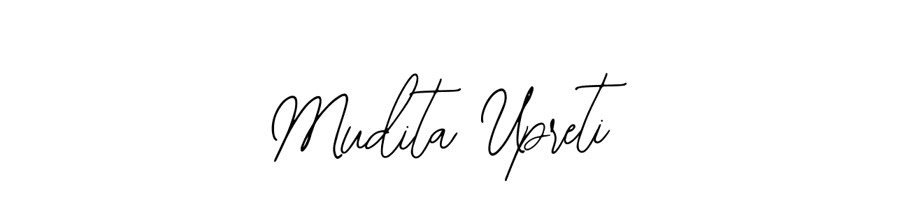 Bearetta-2O07w is a professional signature style that is perfect for those who want to add a touch of class to their signature. It is also a great choice for those who want to make their signature more unique. Get Mudita Upreti name to fancy signature for free. Mudita Upreti signature style 12 images and pictures png