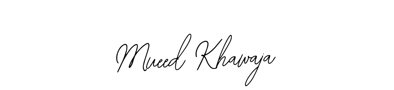 How to make Mueed Khawaja name signature. Use Bearetta-2O07w style for creating short signs online. This is the latest handwritten sign. Mueed Khawaja signature style 12 images and pictures png