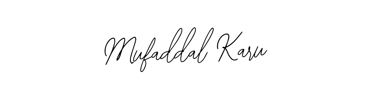 How to make Mufaddal Karu name signature. Use Bearetta-2O07w style for creating short signs online. This is the latest handwritten sign. Mufaddal Karu signature style 12 images and pictures png