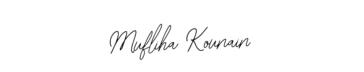 How to make Mufliha Kounain signature? Bearetta-2O07w is a professional autograph style. Create handwritten signature for Mufliha Kounain name. Mufliha Kounain signature style 12 images and pictures png